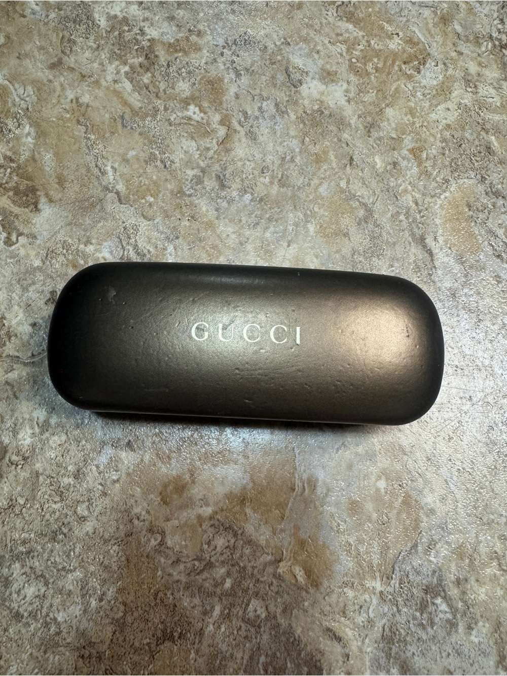 Gucci Black Eyewear Case with Silver Logo